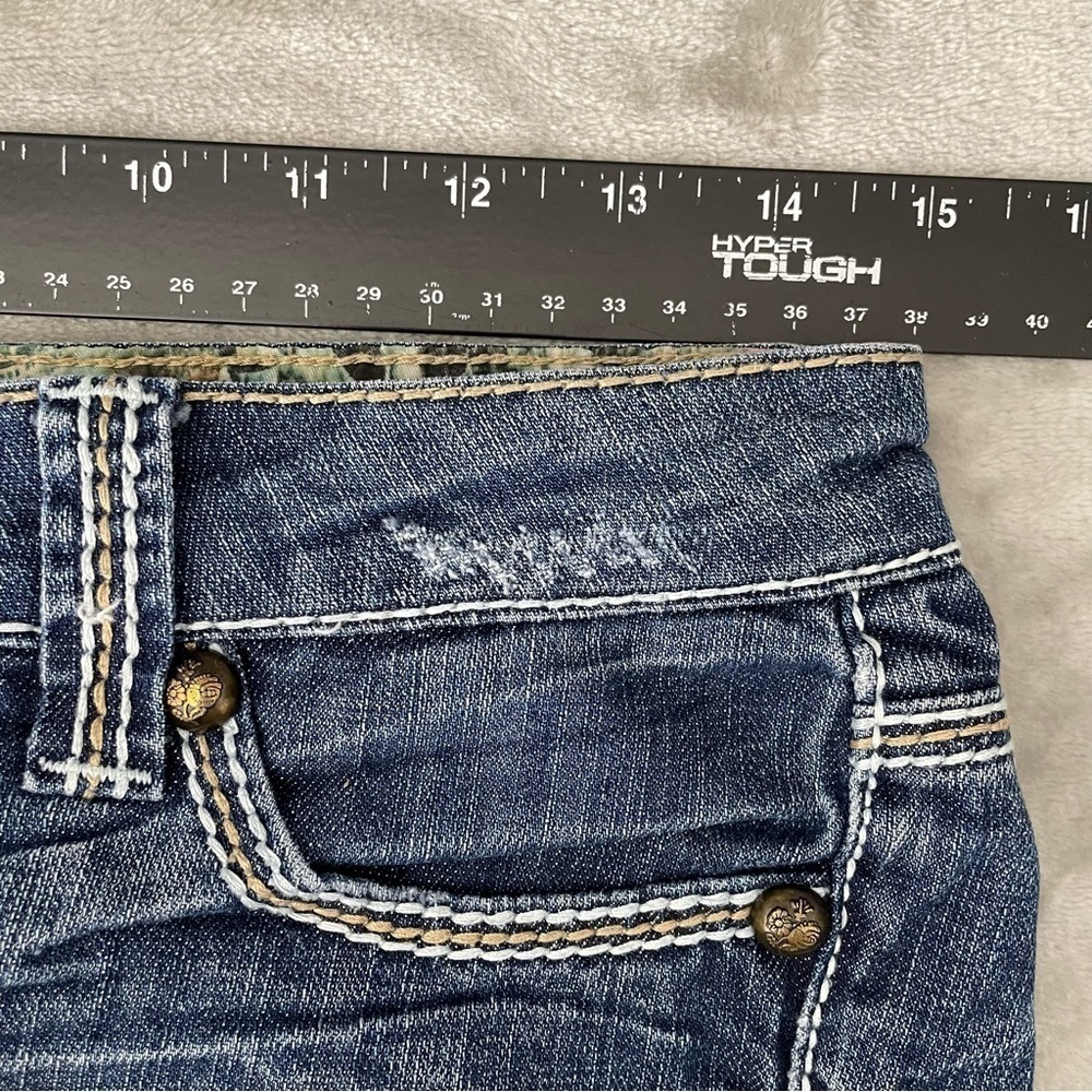 Adiktd Dark Wash Denim Jean Capris Women's Size 0 / 26 Y2K Style - Picture 8 of 10